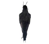 Crow Decoy Realistic Hanging Dead Crow Black Feathered Feather Crow Deterrents Realistic Hanging Dead Crows LifeSize False Black Feathered Crows For Halloween 44 * 13 * 10CM