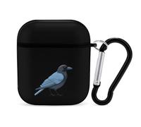 Crow Earphone Case Cover Compatible with AirPods 1&2 Shockproof Bluetooth Headset Case Black-style