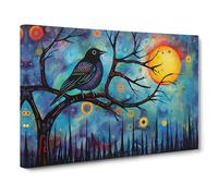 Crow Expressionism Canvas Wall Art Print 30x20 Inch