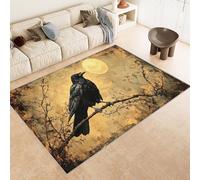 Crow Floor Mat 50x80cm Gothic Dead Trees Area Rug Soft Low-Pile Bathroom Rugs Washable Non-Slip Carpet for Living Room Bedroom Kitchen Entrance Sofa Floor Indoor Home Decor 2R2100