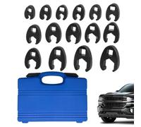 Crow Foot Wrenches Set - 15 Piece Repair Tools with Carry Case | Metal Flare Nut Wrench Kit | for Vehicle Maintenance Mechanics Repair, 8 to 24mm Flare Nuts