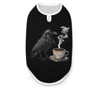 Crow Funny Coffee Drinking Dog Shirts Pullover Pet Vest T-shirts for Small Medium Dogs & Cats