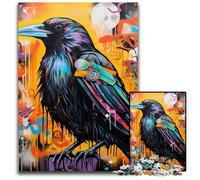 Crow Graffiti 1000 Piece Jigsaw Puzzle cardboard Jigsaw DIY Decoration, Brain Challenge, for Adult, Family, 26X38CM/10.23x14.96inch