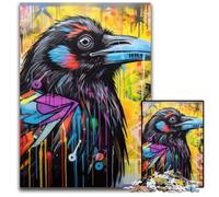 Crow Graffiti JigsawPuzzle 1000 Pieces for Adults Puzzles for Adults DIY Home Decor Gift, Brain Teaser Game 26X38CM/10.23x14.96inch