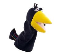 Crow Hand Puppet - Interactive Storytelling Toy, Black Bird Movable Open Mouth Style, 25cm Total Height + Glove Fit Grip, Polyester Fibre Filled Fabric Figure - for Play & Classroom