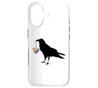Crow Holding Heart in the Colors of the Rainbow Case for iPhone 17