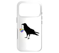Crow Holding Heart in the Colors of the Rainbow Case for iPhone 17 Pro