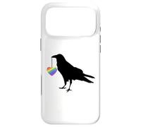 Crow Holding Heart in the Colors of the Rainbow Case for iPhone 17 Pro Max