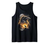 Crow Howling at The Moon Fantasy Art Forest Graphic Tank Top