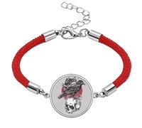 Crow Indian Human Skeleton Totem Lucky Red String Bracelet Rope Bracelet Handmade