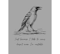 Crow Journal - Gothic Ruled Notebook, Crow Writing Diary, Bird Sketchbook, Halloween Stationery, Dark Arts Planner