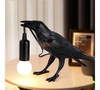 Crow Lamp - Raven Table Lamp with Bulb, Gothic Crow Light - Raven Decor for Bedside Bedroom Living Room Decor