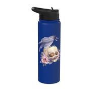 Crow Line Art Crows Raven Bird Ornithologist Birdwatching Stainless Steel Insulated Water Bottle