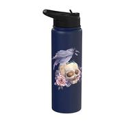 Crow Line Art Crows Raven Bird Ornithologist Birdwatching Stainless Steel Insulated Water Bottle