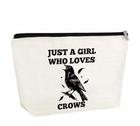 Crow Lover Gifts Makeup Bag Crow Themed Gift Black Crows Cosmetic Bag Bird Watching Bird Lover Gift Christmas Graduation Birthday Gifts for Women Friend Daughter Sister Colleague