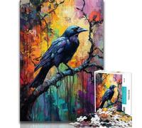Crow Oil Painting 1000 Pieces Jigsaw Puzzles For Teens And Adults,Family Game Stress Reliever Difficult Challenge Artists Collection,Fine Art 38x26cm