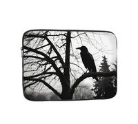 Crow On Branch Patterned Laptop Sleeve 10 Inch Shockproof For Slim Protective Notebook Computer Bag Briefcase