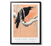 Crow on Snowy Branch by Kamisaka Sekka, Traditional Ukiyo-e Woodblock Print, Japanese Wall Art Poster, Bird and Snow Decor Gift, Archival Matte, 50x70cm (Framed) - 50x70cm