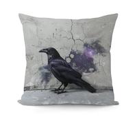 Crow on The Ground Plush Cushion Covers, 18x18 Inch Comfortable Pillow Cases with Hidden Zipper, Square Decorative Throw Pillow Cover for Living Room Bedroom Sofa, No Insert Included