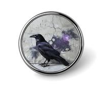 Crow on The Ground Round Badge Cute Brooch Hats Jackets Decor Personalized Lapel Pin Clothing Jewelry Accessories for Wedding Party Gift