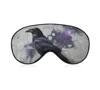Crow on The Ground Sleep Mask for Women Men Side Sleeper Eye Cover with Adjustable Strap Soft Breathable Blackout Mask Slip-Free Deep Sleeping Travel Essentials