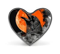 Crow Opens His Mouth Dragonfly by The Lake Lapel Pin - Heart Shape Brooch Pins for Men & Women Suit Accessories, 1" Lightweight Enamel Lapel Pins Buttons for Backpacks, Hats, Bags, Lanyards