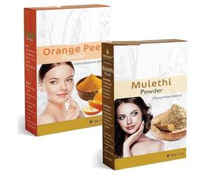 CROW Organic mule.thi pow.der for face and Orange Peel Powder |mule.thi pow.der for face |licorice pow.der organic |mule.thi pow.der organic |licorice root powder(200g, Pack of 2)