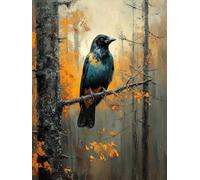 Crow Paint by Numbers for Adults, Animals Painting by Numbers DIY Color Oil Painting Hobbies for Adults Women with Acrylic Paint Brush Set for Room Decor, Wall Art, Gifts 50 x 70 cm -zjn2507F8ZG
