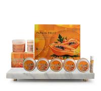 CROW Papaya Fruit Facial Kit(250gm + 10ml) & Papaya Fruit Beach Cream(43gm) for Youthful Glow, Deep Exfoliation, All Skin Types, Pack of 2
