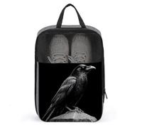 Crow Perched on A Stone Shoe Bag for Travel Daily Use Anti-dust Storage Carrier Golf Shoe Pouch