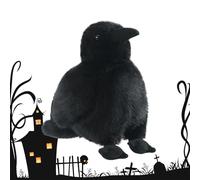 Crow Plush - Realistic Gothic Black Crows 6 Inch Plush Toy | Stuffed Raven | For Ages 3 and Up | Shelf Bedroom Living Room Halloween Party Display Stand