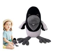 Crow Plush Toy - Soft Cartoon Shape, Rounded Beak Design, Black Feathered Style, Cosy Cushion Feel, Decorative Bird Doll with Nursery Use, Educational Display Shelf Animal Th