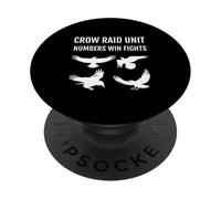 Crow Raid Unit Numbers Win Fights Bird Game Gamer Fun Gaming PopSockets Adhesive PopGrip