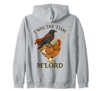 Crow Raven Bird Twas The Tism M'Lord Funny Autism Meme Zip Hoodie