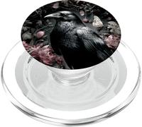Crow Raven Dark Gothic Floral Stone Aesthetic PopSockets PopGrip for MagSafe