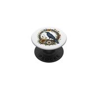 Crow Raven Floral Gothic Nature PopSockets Adhesive PopGrip