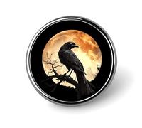 Crow Raven Moon Round Badge Funny Buttons Badges Kit Cute Personalised Pattern Pins for Bag Hat