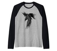 Crow Raven Norse Mythology Viking Gift for Vikings lover Raglan Baseball Tee