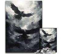 Crow Ravens Ink Jigsaws 1000 Pieces for Adults Challenging Puzzles for Holidays Birthdays And Family Game Nights 1000 PCS(75x50cm)