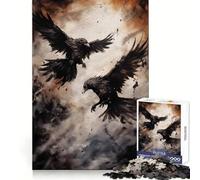 Crow Ravens Ink Puzzles for Teenagers 1000 Pieces Home Play Tension Relief Home Activity Nice Art (38x26cm)