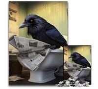 Crow Reading Newspaper 1000-Piece Jigsaw Puzzle Difficult Puzzles for Adults for Teenagers, Family Game Night, Brain-Challenging Gift Idea 50x75CM/19.68x29.52inch