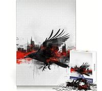 Crow Silhouette And City Teenager Jigsaw Puzzles 1000 Pieces Brain Teaser Smooth Cut Family Pastime Festive Gift (50x75cm)