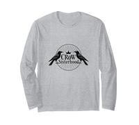 Crow Sisterhood: Regal Corvid Bond for Gothic Enthusiasts Long Sleeve T-Shirt, Adult Unisex, Heather Grey, XXL