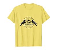 Crow Sisterhood: Regal Corvid Bond for Gothic Enthusiasts T-Shirt, Men, Lemon, XL