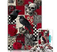 Crow Skeleton Jigsaws 1000 Pieces for Adults,for Educational Game Challenge Toy for Is Ideal As A Gift for The Whole Family 50x75cm