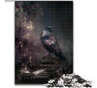 Crow Standing on A Book JigsawPuzzle 1000 Pieces for Teenagers, Challenging Difficult Deal As Gifts for The Whole Family (26x38cm)