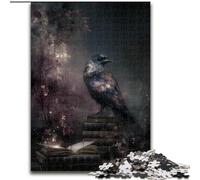 Crow Standing on A Book Puzzles for Teenagers Teens 1000pc Puzzle, Relax Games Enhance Love between Couples for Age 14 (50x75cm)