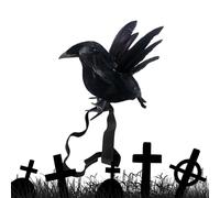 Crow Statue, Costume Accessories with Elastic Band, Halloween Simulation Crow, Cosplay Support for Home Outdoor Backyard Tree Home Garden Yard Patio Tombonesoni Shoulder Haunted House