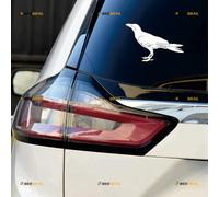 Crow Sticker Decal Vinyl American Bird - 2 Pack White 12.7cm - for Car Boat Laptop Cup No Background Die-Cut