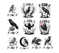 Crow Stickers, Fade-Resistant Printing, 10pcs, Funny Crow Decal Sticker, Halloween Raven Theme Stickers, Versatile Applications, for Car Body, Phones, Laptop and Tumbler